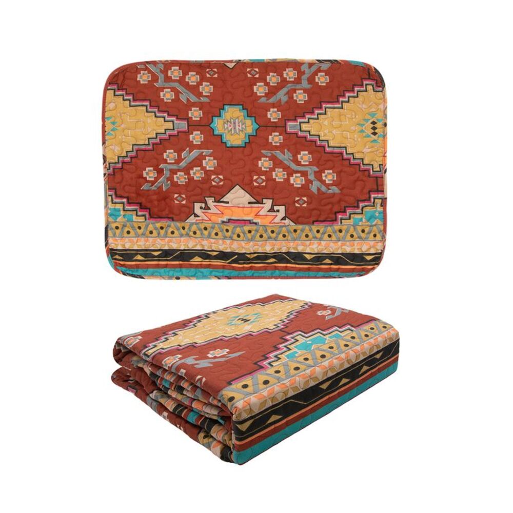 Canyon Sky 2pc Southwestern Geo Quilted Bedding Set Boho Western Twin Size